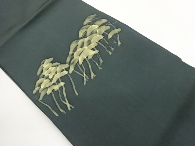 JAPANESE KIMONO / SHIOZE ABSTRACT PINE PATTERN NAGOYA OBI